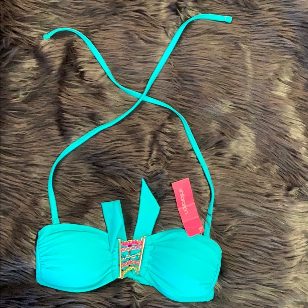 Teal bikini top, never worn